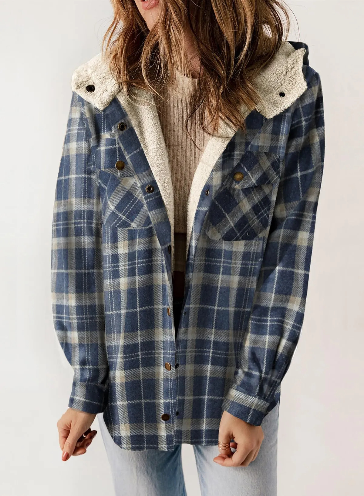 Plaid Hooded Thick Plus Fleece Warm Jacket Coat (Buy 2 Free Shipping)