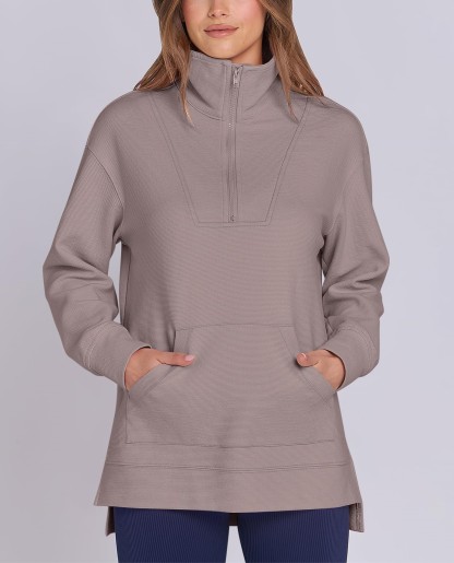  Women's Quarter Zip Oversized Knit Sweatshirts (Buy 2 Free Shipping)