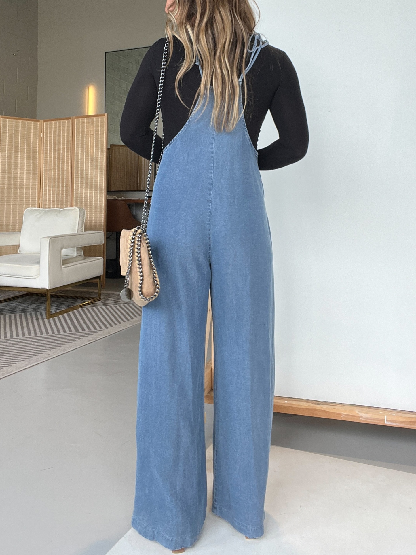 Tencel Front Pocket Wide Leg Overall Jumpsuit (Buy 2 Free Shipping)