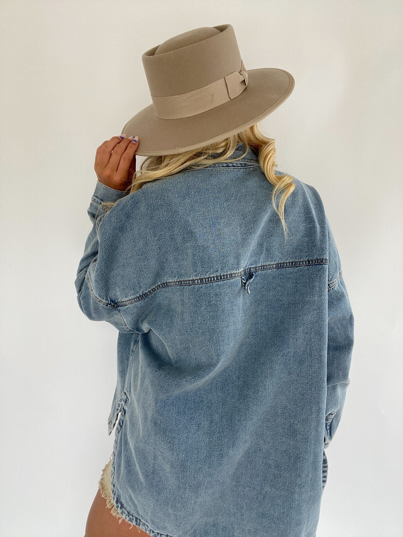 Women's Snap Button Denim Shacket