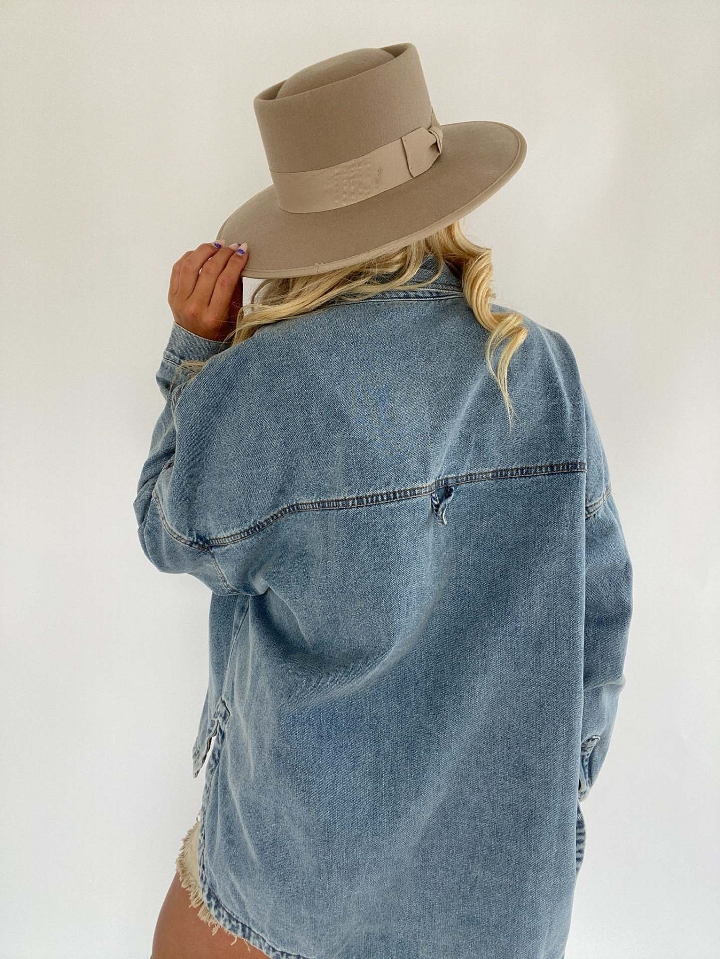 Women's Snap Button Denim Shacket
