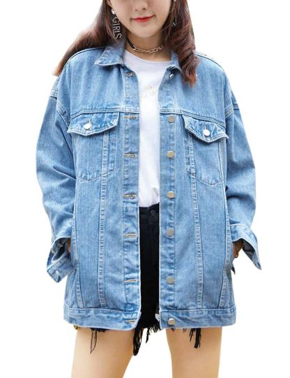 Women's Classic Button Down Denim Jacket              
