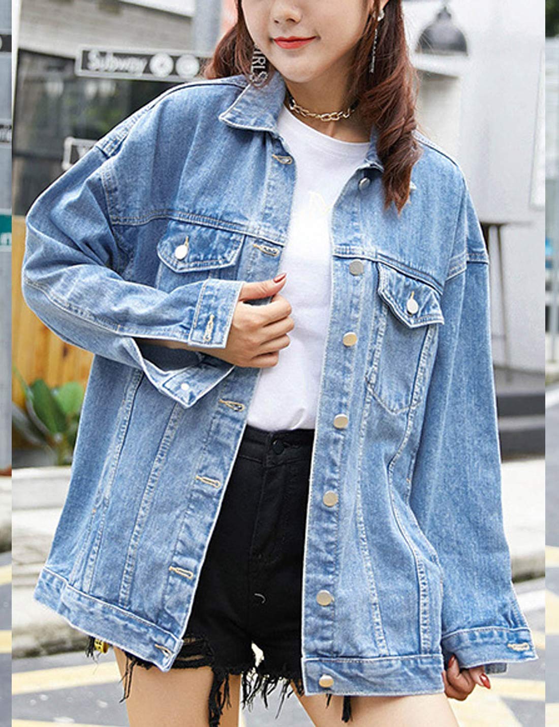 Women's Classic Button Down Denim Jacket              