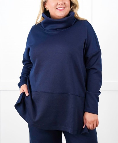 Solid Long Sleeve Cowl Neck Top with Side Slits(Buy 2 Free Shipping)