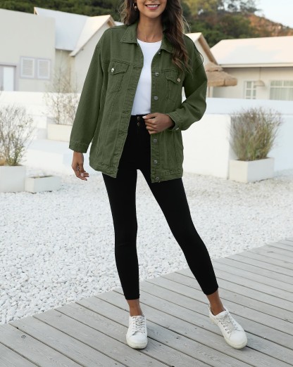 Women's Classic Button Down Denim Jacket              