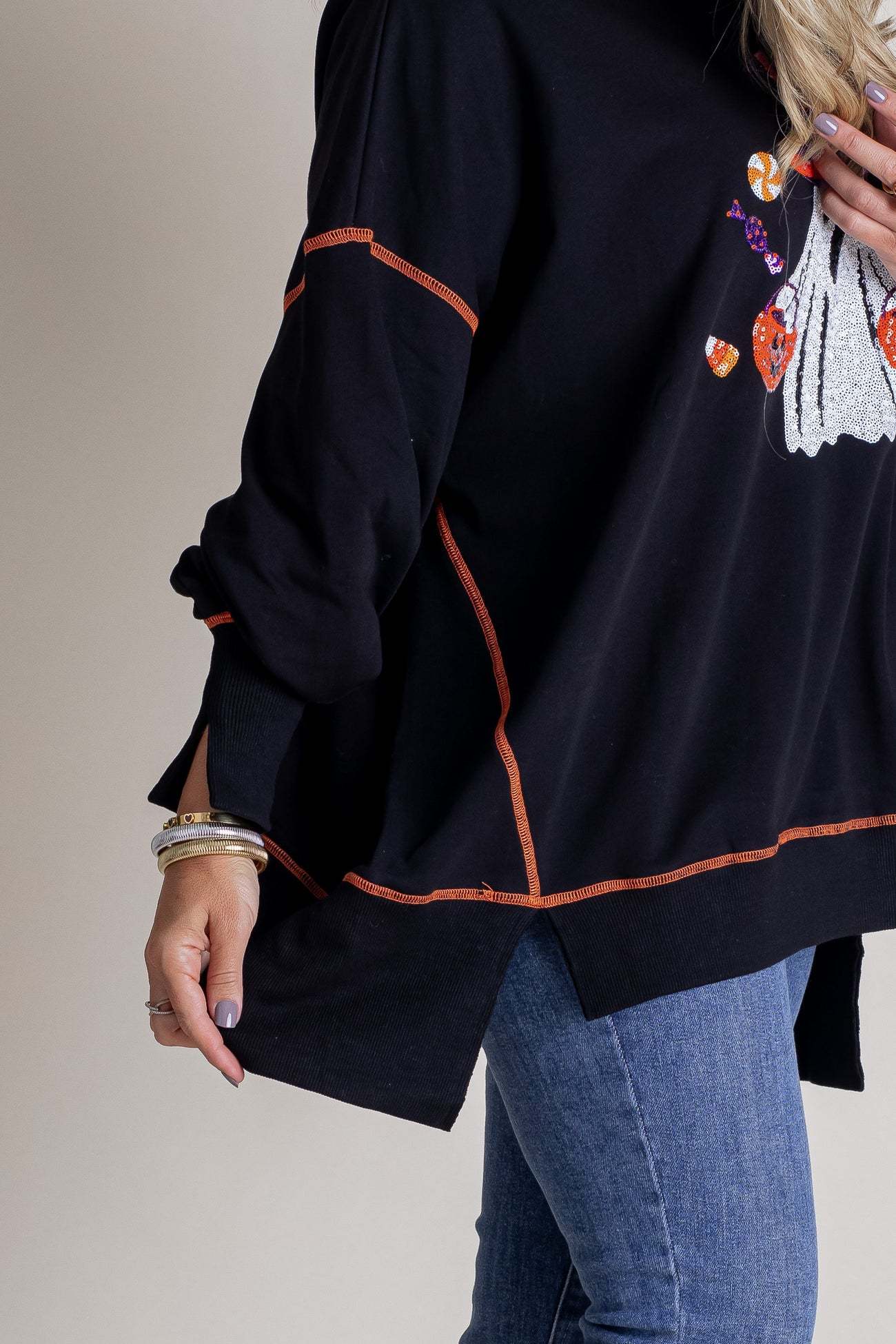 BEST DRESSED SEQUIN GHOST TOP