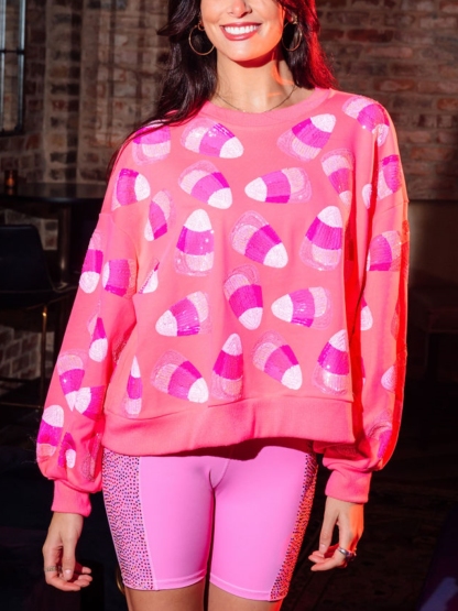 Sequin Candy Corn Sweatshirt (Buy 2 Free Shipping)