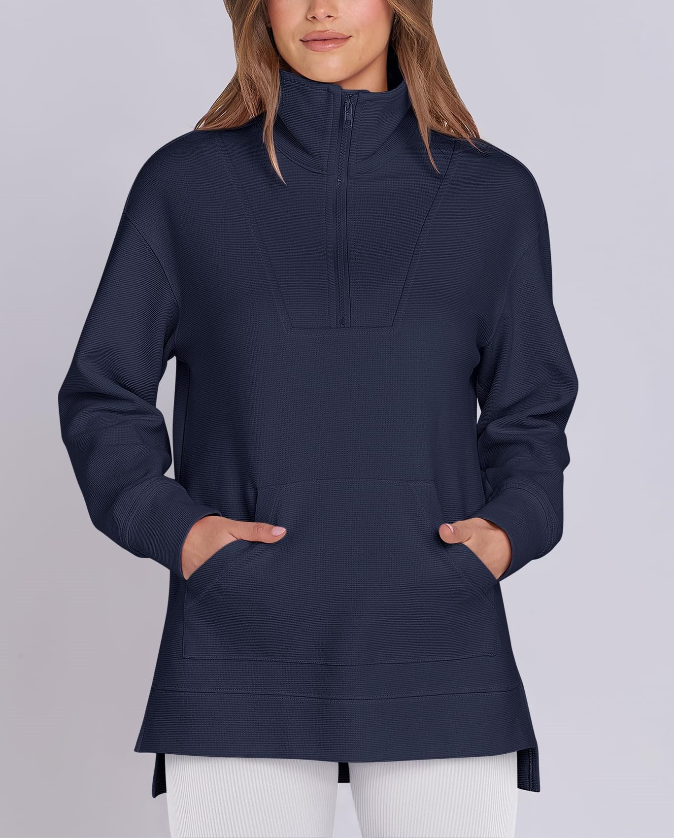  Women's Quarter Zip Oversized Knit Sweatshirts (Buy 2 Free Shipping)