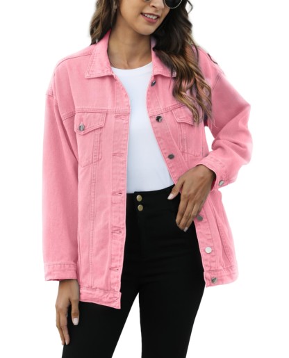 Women's Classic Button Down Denim Jacket              