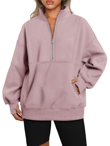 Women's Half Zip Oversized Sweatshirts with Pockerts(Buy 2 Free Shipping)