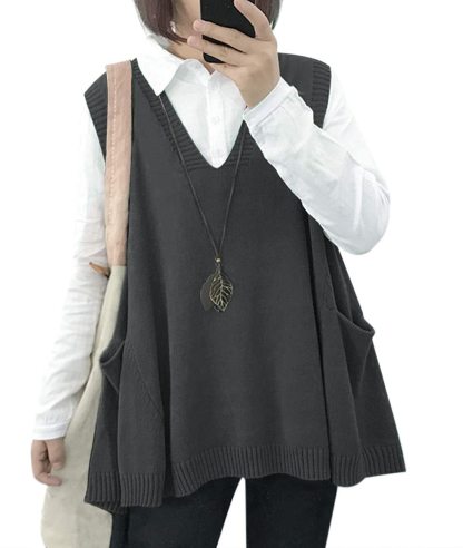 2024 New Women's Loose Swing Cute Oversized Knit Sweater Vest(buy 2 10% OFF)