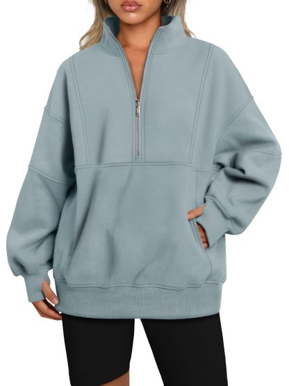Women's Half Zip Oversized Sweatshirts with Pockerts(Buy 2 Free Shipping)