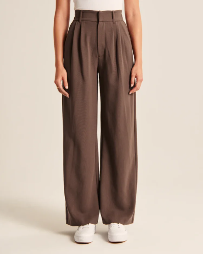 The Effortless Tailored Wide Leg Pants For Women-Pink Laura