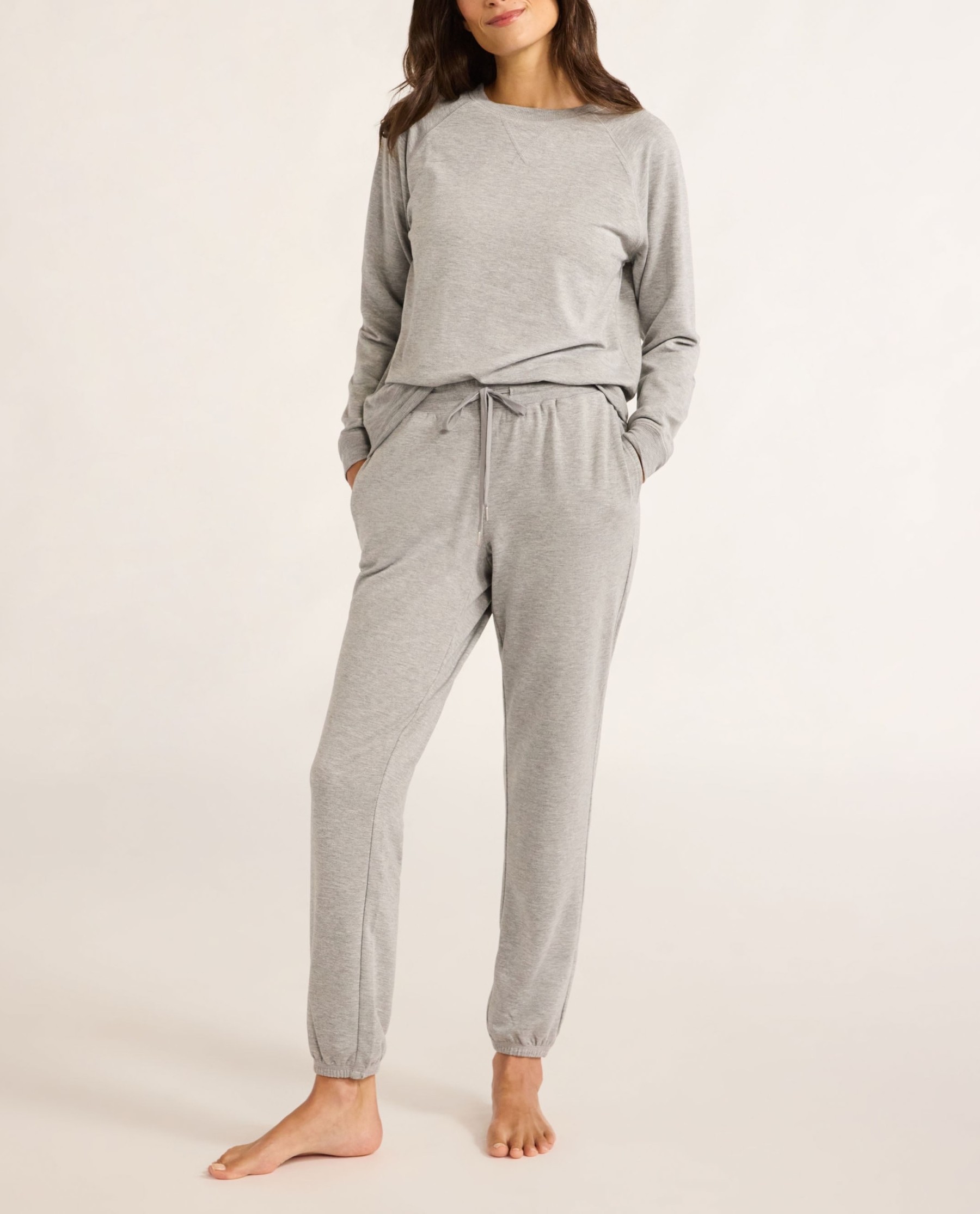 Women's French Terry Cloth Top and Jogger Pants Set