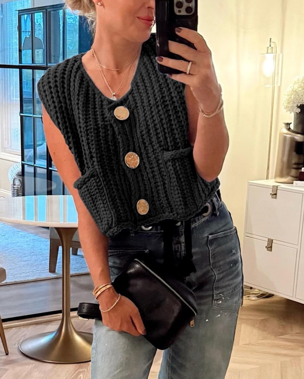 Women's Crochet Knit Sweater Vest (Buy 2 Free Shipping)