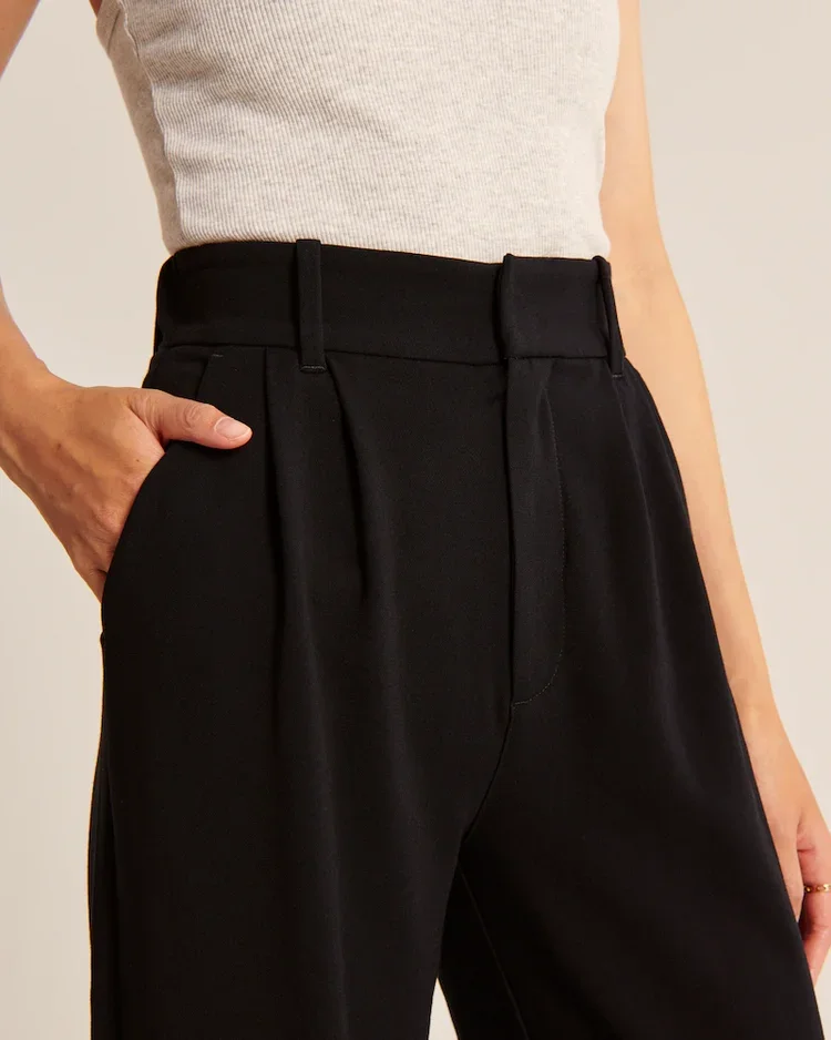 The Effortless Tailored Wide Leg Pants For Women-Pink Laura