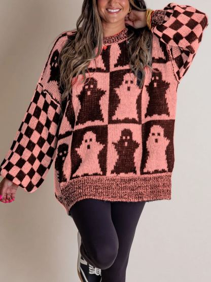 2024 Halloween Checkered Sweater-SPOOKY SEASON(40% OFF now!!!)