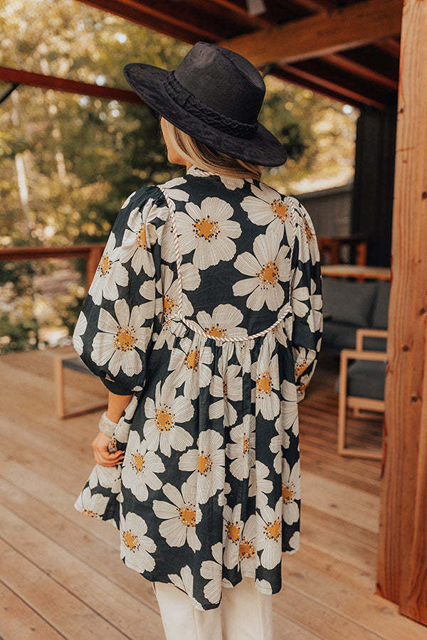 Women's 3/4 Sleeve Floral Mini Dress