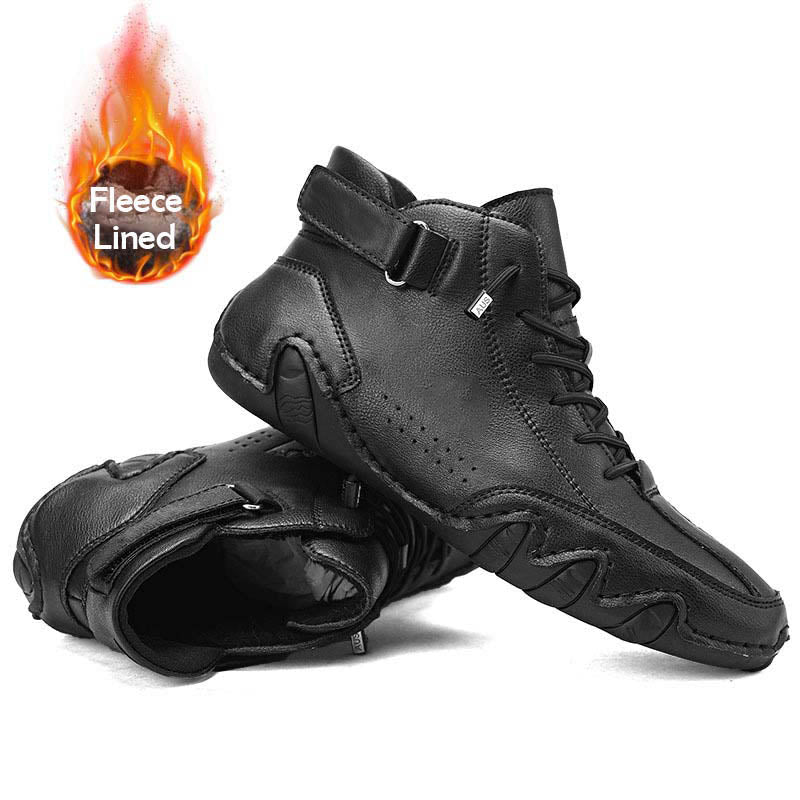 Italian Suede Velcro Fleece Lined High Boots