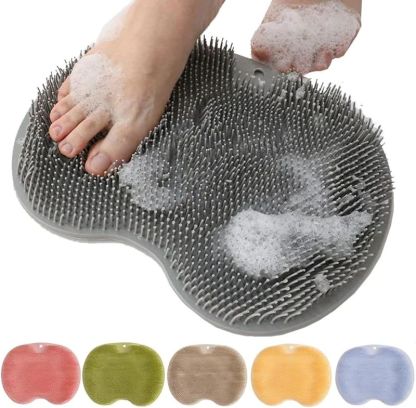 Hands-Free Silicone Foot Scrubber Mat