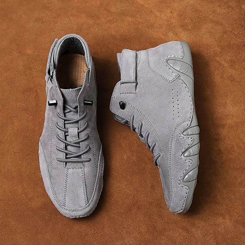 Italian Suede Velcro High Boots