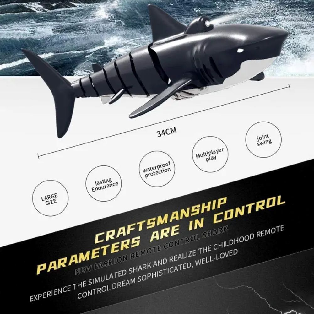 Remote Control Shark Toy – Realistic RC Shark for Pools, Bath & Water Play