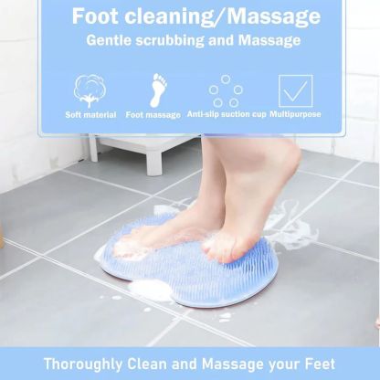 Hands-Free Silicone Foot Scrubber Mat