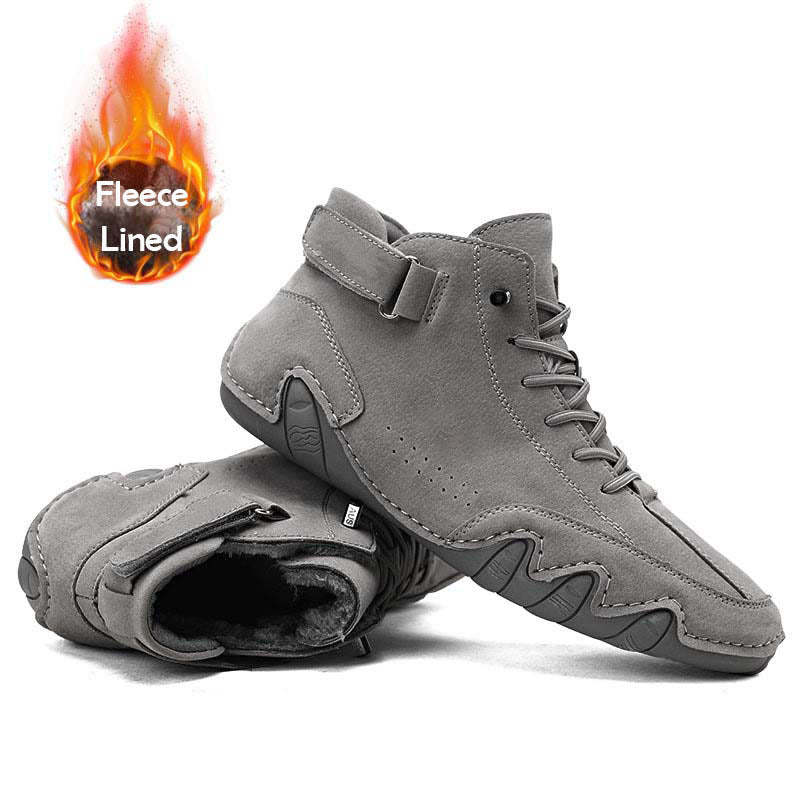 Italian Suede Velcro Fleece Lined High Boots