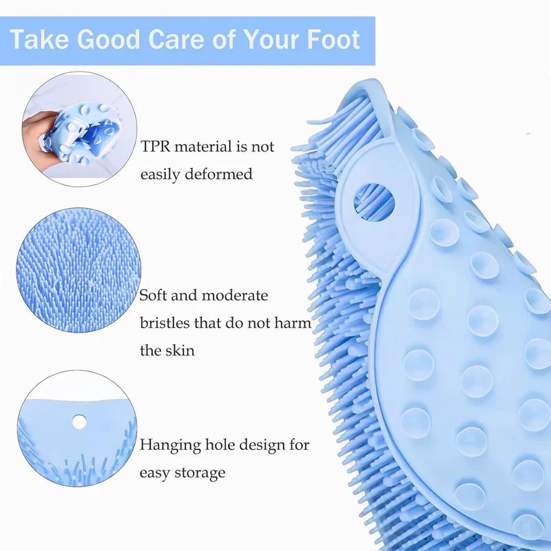 Hands-Free Silicone Foot Scrubber Mat