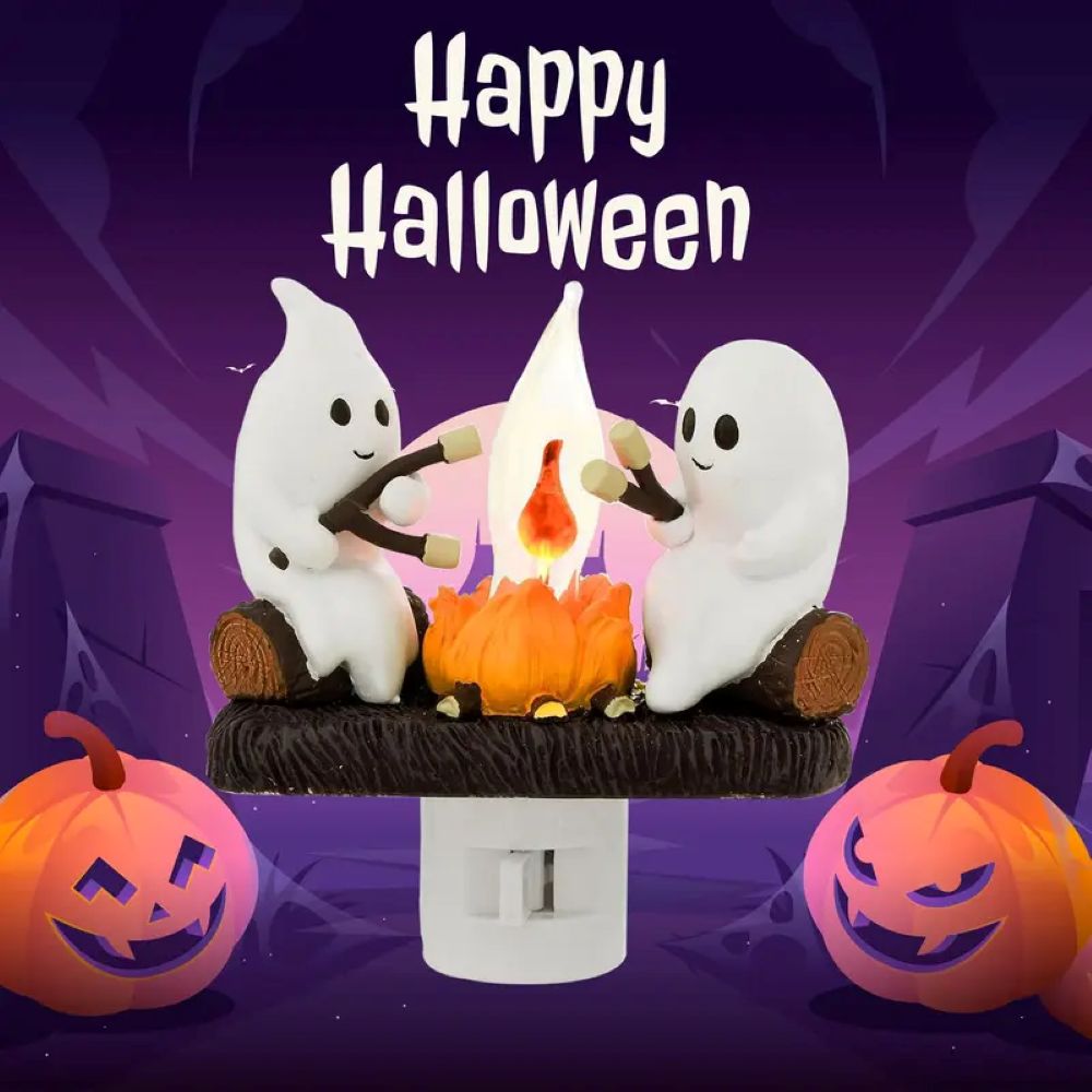 Halloween Ghost Campfire Flickering Night Light