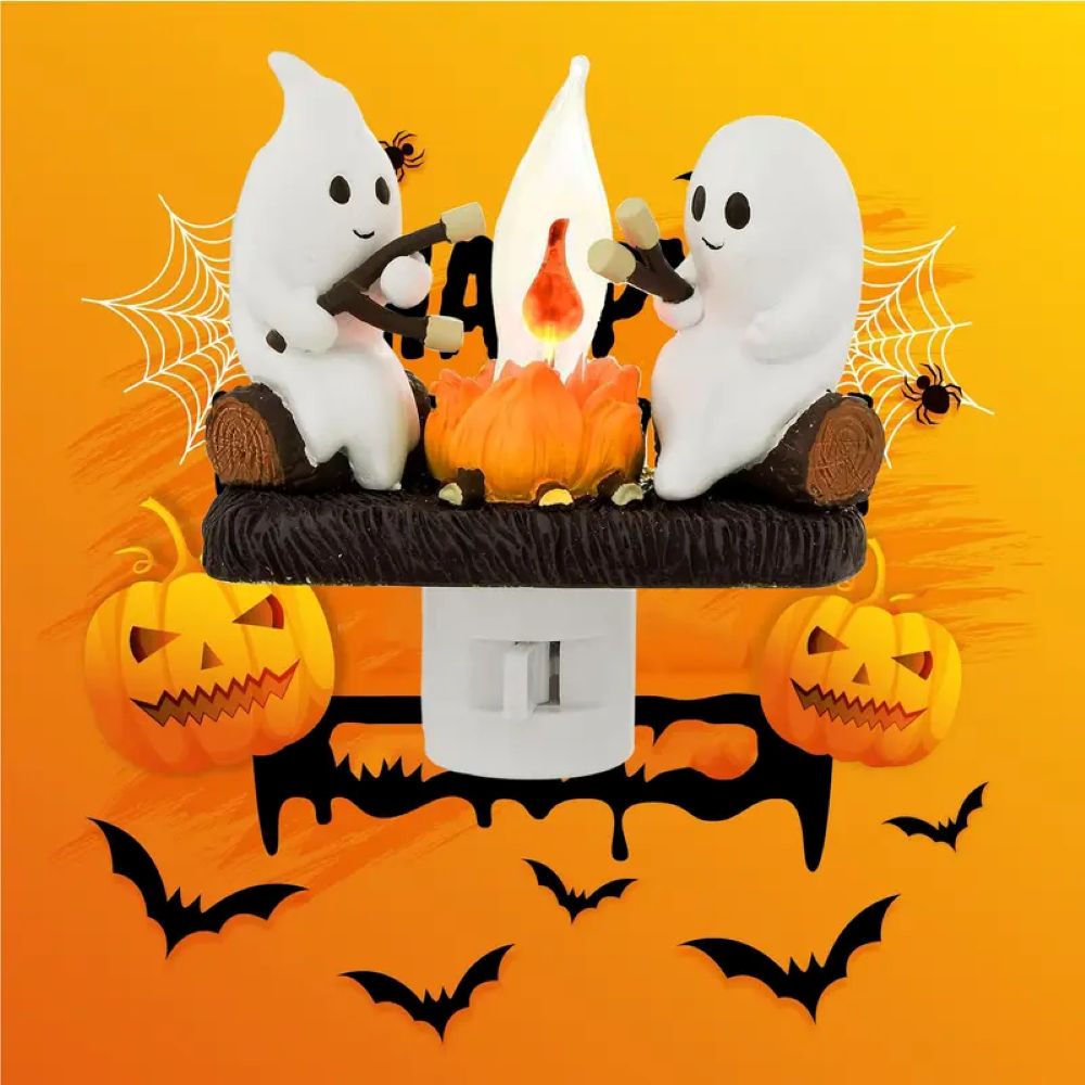 Halloween Ghost Campfire Flickering Night Light