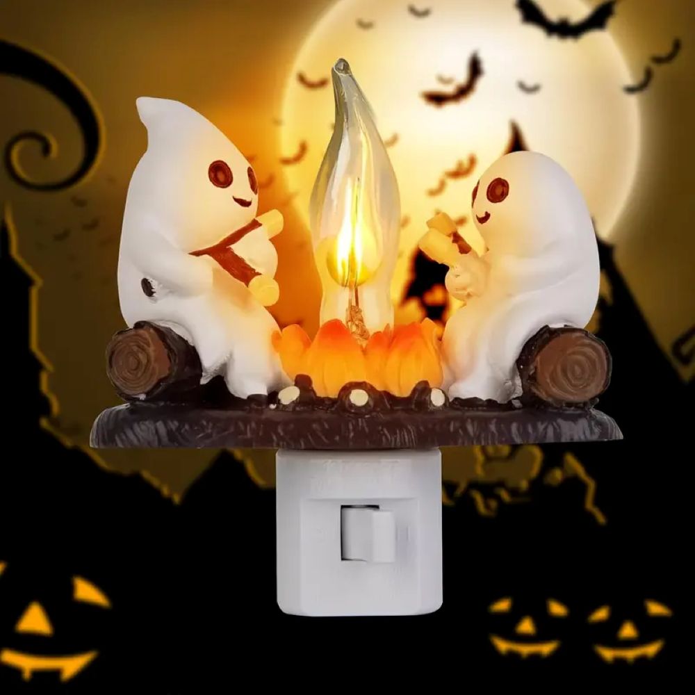 Halloween Ghost Campfire Flickering Night Light