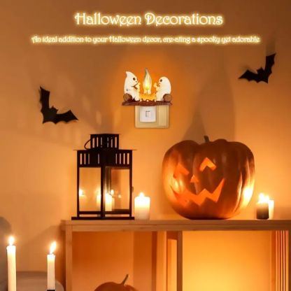 Halloween Ghost Campfire Flickering Night Light