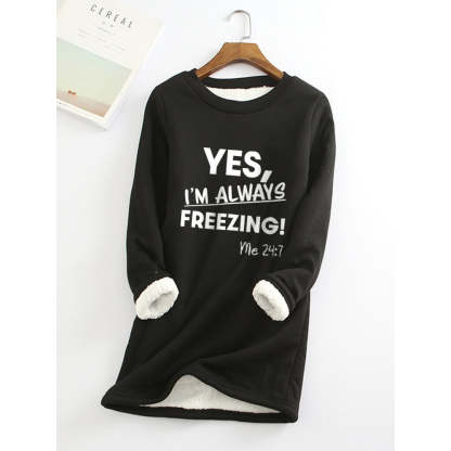 Women's Sweatshirt Pullover Fleece Teddy Fuzzy Letter Casual Long Sleeve Top