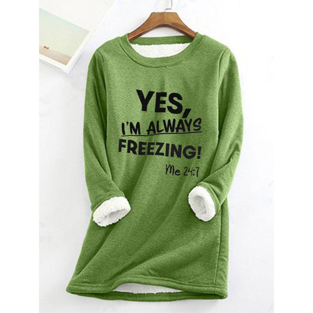 Women's Sweatshirt Pullover Fleece Teddy Fuzzy Letter Casual Long Sleeve Top