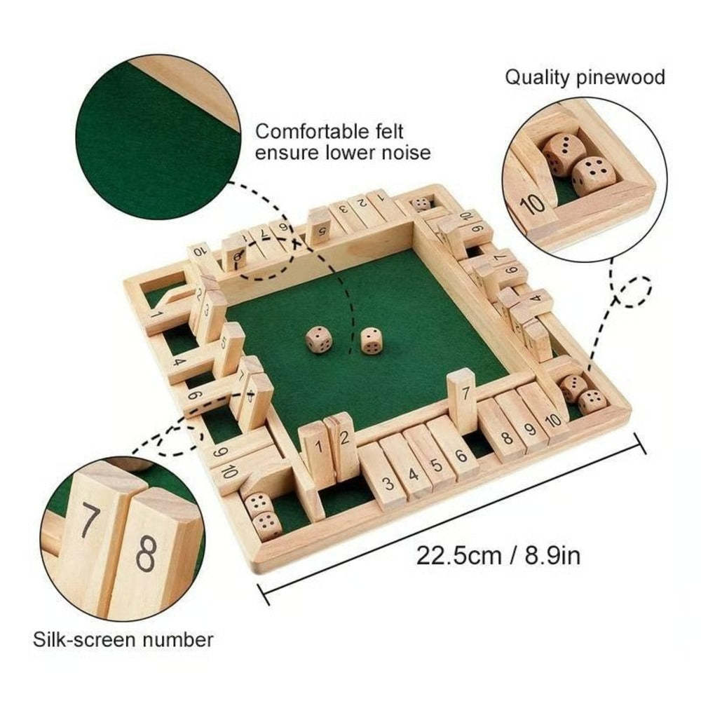 Shut the Box - Wooden Dice Board Game