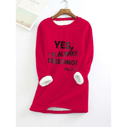 Women's Sweatshirt Pullover Fleece Teddy Fuzzy Letter Casual Long Sleeve Top