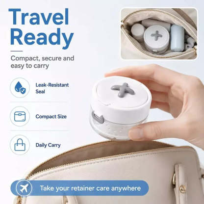 Portable dental retainer case for travel and daily use
