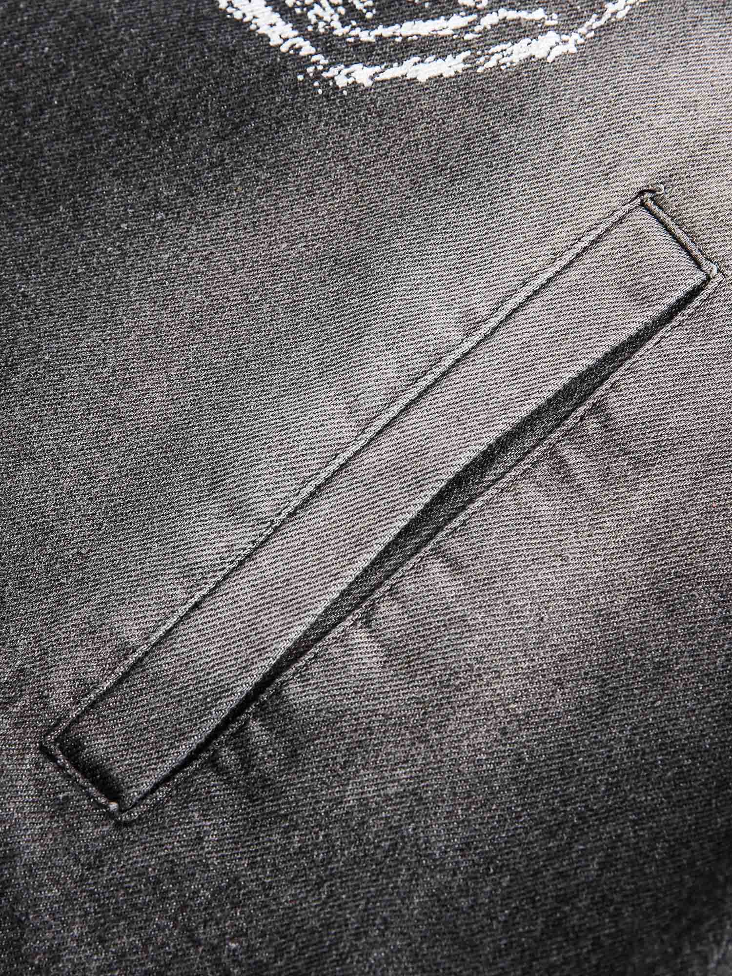 Ogulclon Retro Distressed Washed Denim Hoodie - 2176