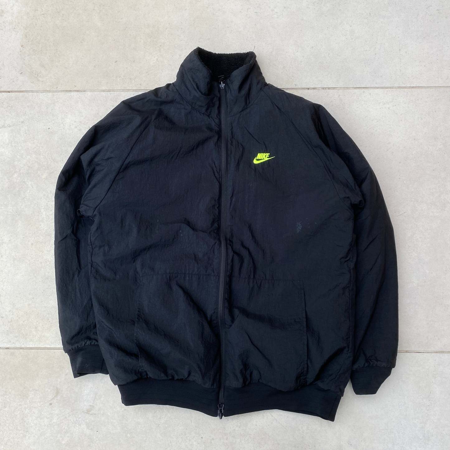 00s Reversible Fleece Coat Jacket Black
