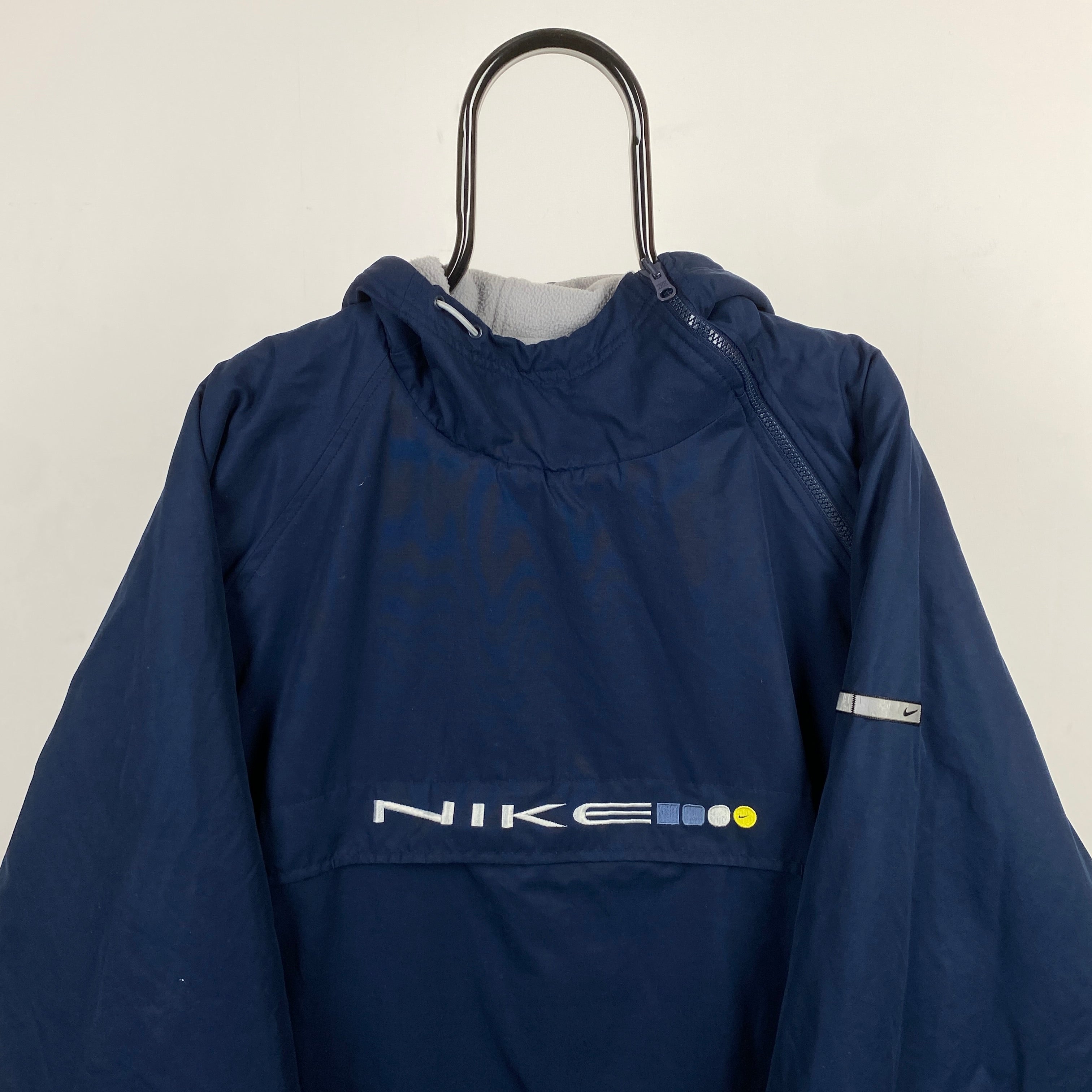 90s Nike Reversible Sidewinder Fleece Coat Jacket Blue Grey 