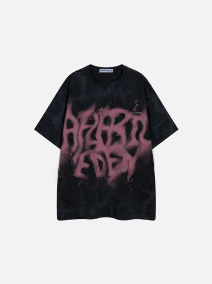  Eden Abstract Print Washed Tee