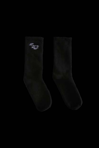 NY Tag Socks in Black