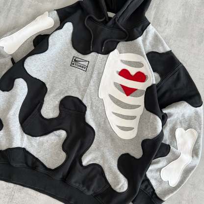 'HEART & BONES' HOODIE (L)