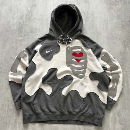 'HEART & BONES' REFLECTIVE HOODIE (XXL)