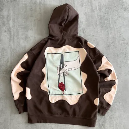 'BROKEN HEART CLUB' REFLECTIVE HOODIE (L)