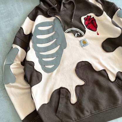 'BROKEN HEART CLUB' REFLECTIVE HOODIE (L)