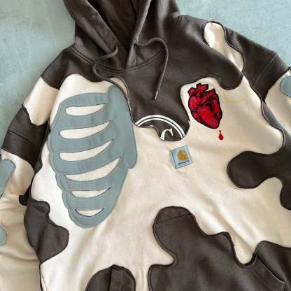 'BROKEN HEART CLUB' REFLECTIVE HOODIE (L)