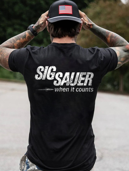 Sig Sauer When It Counts Printed Men's T-Shirt