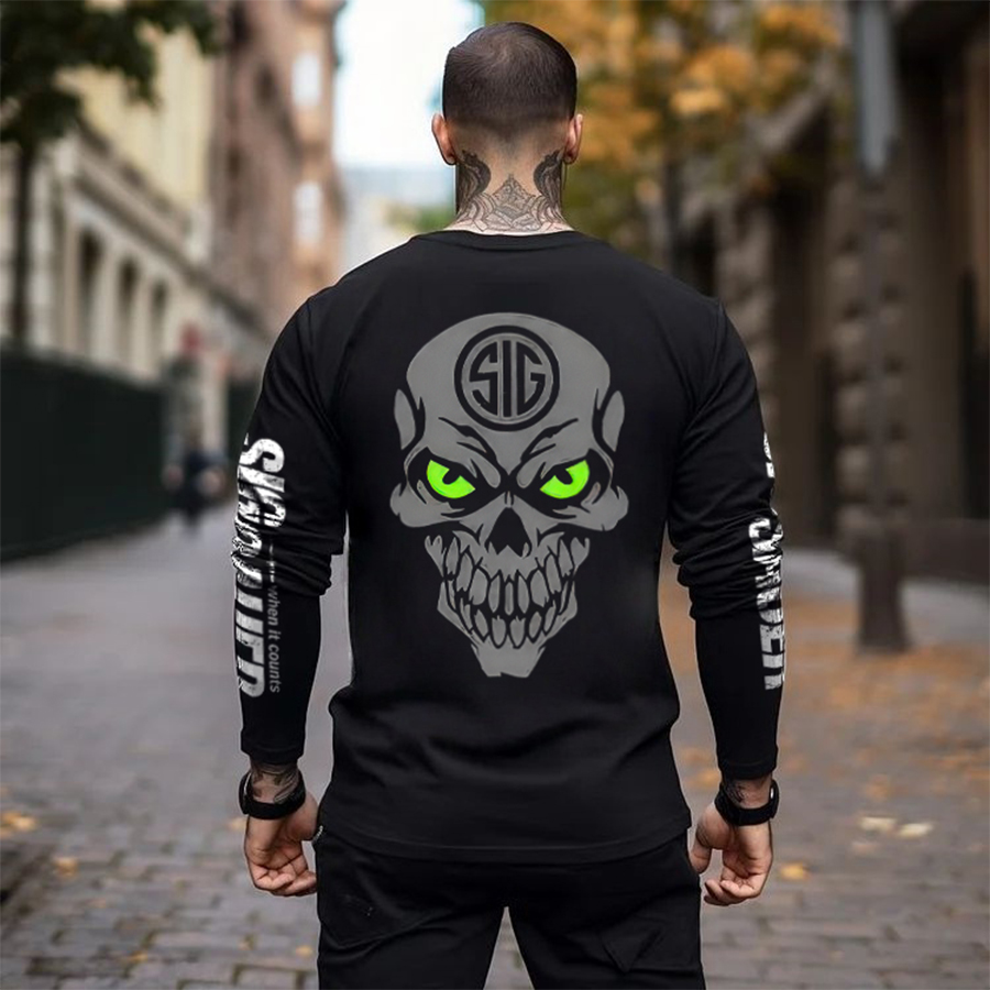 Sig Sauer Never Settle Printed Long Sleeve Men's T-shirt